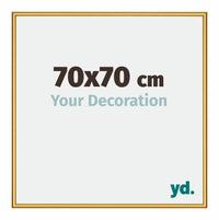 New York Aluminium Fotokader 70x70cm Goud Glanzend Voorzijde Maat | Yourdecoration.be