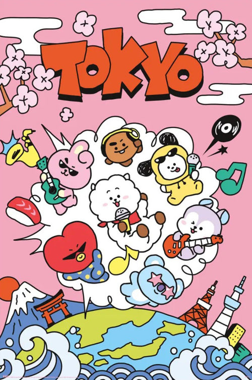 Poster Bt21 World Voyage 61x91 5cm GPE6037 | Yourdecoration.be