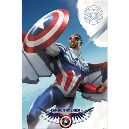 Poster Marvel Captain America Flying 61x91 5cm PP2404917 | Yourdecoration.be