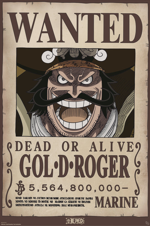Poster One Piece Wanted Gol D Roger 61x91 5cm Abystyle GBYDCO595 | Yourdecoration.be