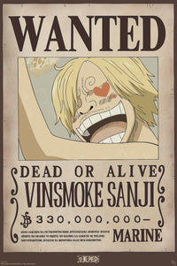 Poster One Piece Wanted Sanji 61x91 5cm Abystyle GBYDCO559 | Yourdecoration.be
