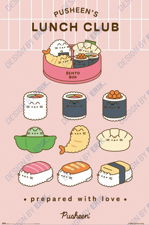 Poster Pusheen Sushi Roll 61x91 5cm GPE6105 | Yourdecoration.be
