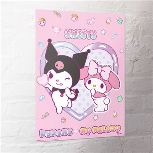 Poster Sanrio Kuromi My Melody Sweets 40x50cm MPP2501459 Sfeer | Yourdecoration.be