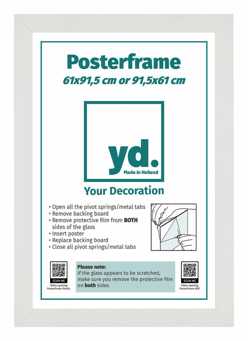 Posterkader 61x91,5cm Wit MDF Voorzijde Inlegvel | Yourdecoration.be