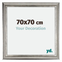 Sheffield Houten Fotokader 70x70cm Zilver Zwart Geveegd Voorzijde Maat | Yourdecoration.be