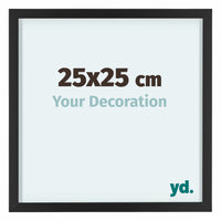 Virginia Aluminium Fotokader 25x25cm Zwart Voorzijde Maat | Yourdecoration.be