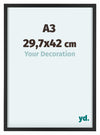 Virginia Aluminium Fotokader 29 7x42cm A3 Zwart Voorzijde Maat | Yourdecoration.be