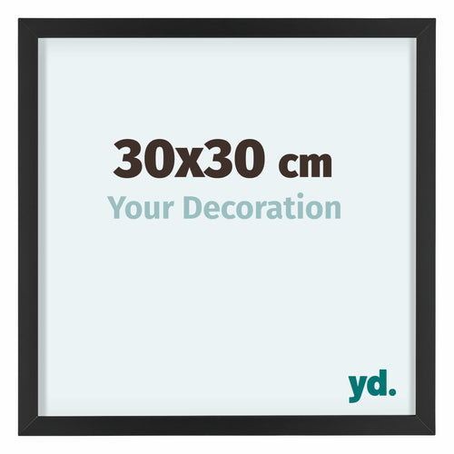 Virginia Aluminium Fotokader 30x30cm Zwart Voorzijde Maat | Yourdecoration.be