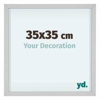 Virginia Aluminium Fotokader 35x35cm Wit Voorzijde Maat | Yourdecoration.be