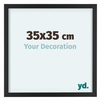 Virginia Aluminium Fotokader 35x35cm Zwart Voorzijde Maat | Yourdecoration.be