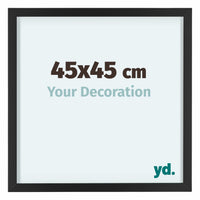 Virginia Aluminium Fotokader 45x45cm Zwart Voorzijde Maat | Yourdecoration.be