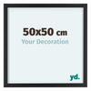 Virginia Aluminium Fotokader 50x50cm Zwart Voorzijde Maat | Yourdecoration.be