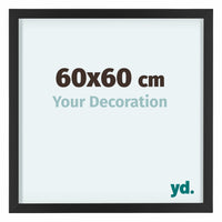Virginia Aluminium Fotokader 60x60cm Zwart Voorzijde Maat | Yourdecoration.be