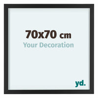 Virginia Aluminium Fotokader 70x70cm Zwart Voorzijde Maat | Yourdecoration.be