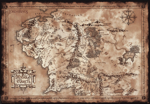 Lord Of The Rings Map Poster 91 5X61cm | Yourdecoration.be