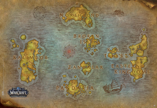 World Of Warcraft Map Poster 91 5X61cm | Yourdecoration.be