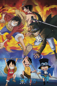 One Piece Ace Sabo Luffy Poster 61X91 5cm | Yourdecoration.be
