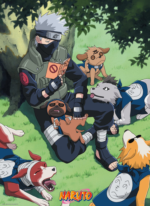 Naruto Kakashi And Dogs Poster 38X52cm | Yourdecoration.be
