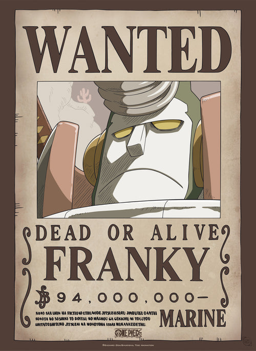 Abystyle Gbydco235 One Piece Wanted Franky Poster 38x52cm | Yourdecoration.be