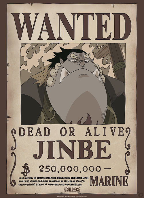 Abystyle Gbydco237 One Piece Wanted Jinbe Poster 38x52cm | Yourdecoration.be