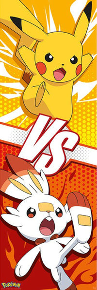 abystyle gbydco293 pokemon pikachu and scorbunny poster 53x158cm | Yourdecoration.be