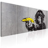 Artgeist Monkey and Banana Canvas Schilderij 5 luik | Yourdecoration.be