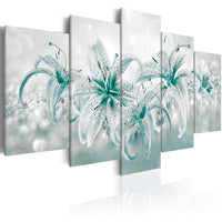 Artgeist Sapphire Lilies Canvas Schilderij 5 luik | Yourdecoration.be
