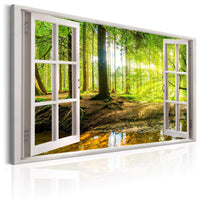 Artgeist Window View on Forest Canvas Schilderij | Yourdecoration.be