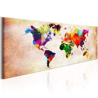 Artgeist World Map Colourful Ramble Canvas Schilderij | Yourdecoration.be