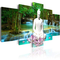 Artgeist Zen Waterfall Canvas Schilderij 5 luik | Yourdecoration.be