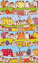 Dimex Houses in Town Fotobehang 150x250cm 2 banen | Yourdecoration.be