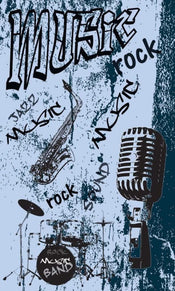 Dimex Music Blue Fotobehang 150x250cm 2 banen | Yourdecoration.be