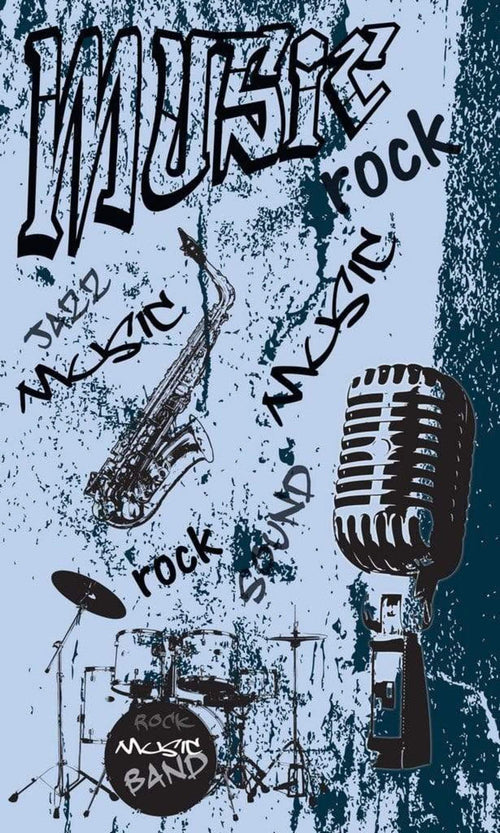 Dimex Music Blue Fotobehang 150x250cm 2 banen | Yourdecoration.be