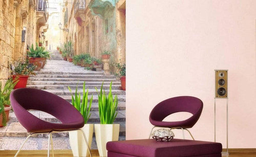 Dimex Narrow Street Fotobehang 150x250cm 2 banen Sfeer | Yourdecoration.be