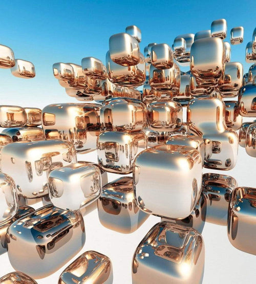 Dimex Silver Cubes Fotobehang 225x250cm 3 banen | Yourdecoration.be