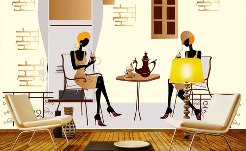 Dimex Street Cafe Fotobehang 375x250cm 5 banen Sfeer | Yourdecoration.be