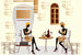 Dimex Street Cafe Fotobehang 375x250cm 5 banen | Yourdecoration.be