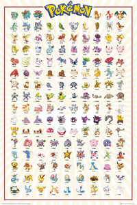 Gbeye FP4379 Pokemon Kanto 151 German Characters Poster 61x 91-5cm | Yourdecoration.be