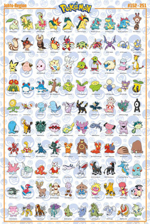 Gbeye FP4976 Pokemon Johto German Characters Poster 61x 91-5cm | Yourdecoration.be