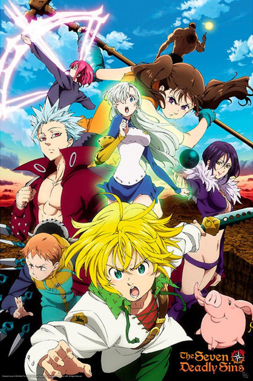 Gbeye GBYDCO026 The Seven Deadly Sins S3 Meliodas And Sins Poster 61x 91-5cm | Yourdecoration.be