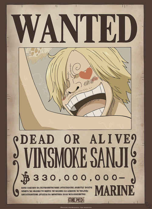 Gbeye Gbydco227 One Piece Wanted Sanji Poster 38x52cm | Yourdecoration.be