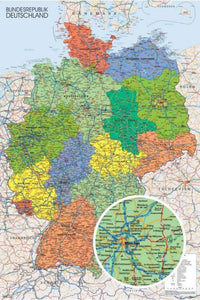 GBeye Germany Map Poster 61x91,5cm | Yourdecoration.be