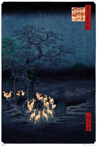 GBeye Hiroshige New Years Eve Foxfire Poster 61x91,5cm | Yourdecoration.be