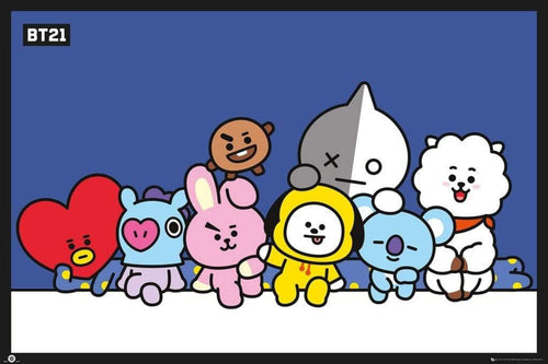 GBeye BT21 Group Blue Poster 91,5x61cm | Yourdecoration.be