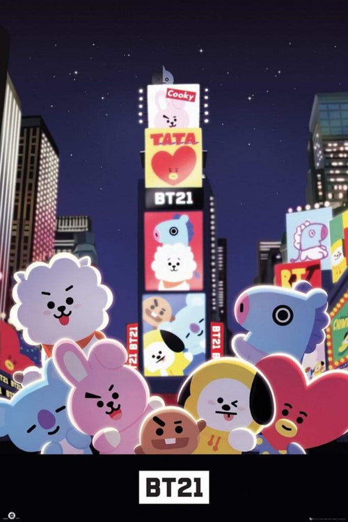GBeye BT21 Times Square Poster 61x91,5cm | Yourdecoration.be