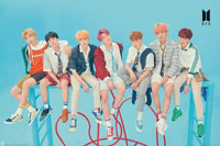 GBeye BTS Group Blue Poster 91,5x61cm | Yourdecoration.be