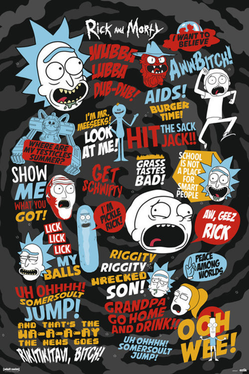 Grupo Erik GPE5241 Rick And Morty Quotes Poster 61X91,5cm | Yourdecoration.be