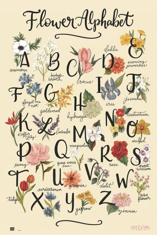Grupo Erik GPE5323 Lily And Val Flowers Alphabet Poster 61X91,5cm | Yourdecoration.be