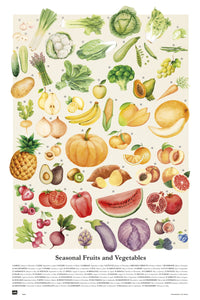 Grupo Erik GPE5349 Vegetales Y Frutas De Temporada Poster 61X91,5cm | Yourdecoration.be
