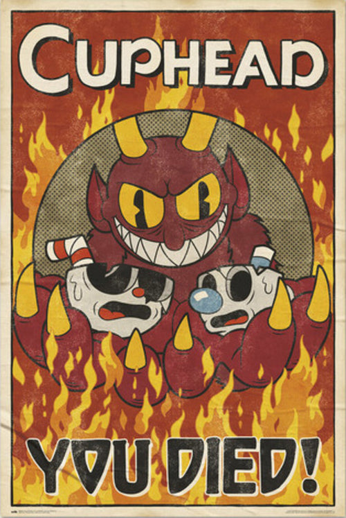 grupo erik gpe5695 cuphead you died poster 61x91-5 cm | Yourdecoration.be